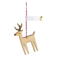Reindeer Wooden Gift Tags Set of 8 By Meri Meri